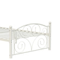 Twin Size Unique Flower Sturdy System Metal Bed Frame With Headboard And Footboard White Metal