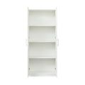 High Wardrobe And Kitchen Cabinet With 2 Doors And 3 Partitions To Separate 4 Storage Spaces,White White Mdf