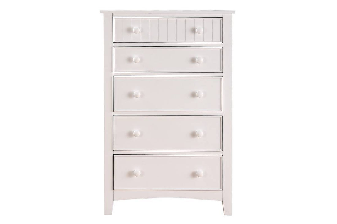 Contemporary White 1Pc Chest Of Drawers Plywood Pine Veneer Bedroom Furniture White White Drawer 5 Drawers & Above Bedroom Classic,Contemporary Rubberwood White Plywood