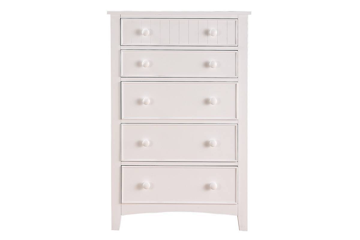 Contemporary White 1Pc Chest Of Drawers Plywood Pine Veneer Bedroom Furniture White White Drawer 5 Drawers & Above Bedroom Classic,Contemporary Rubberwood White Plywood