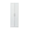 High Wardrobe And Kitchen Cabinet With 2 Doors And 3 Partitions To Separate 4 Storage Spaces, White White Mdf