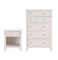 Contemporary White 1Pc Chest Of Drawers Plywood Pine Veneer Bedroom Furniture White White Drawer 5 Drawers & Above Bedroom Classic,Contemporary Rubberwood White Plywood