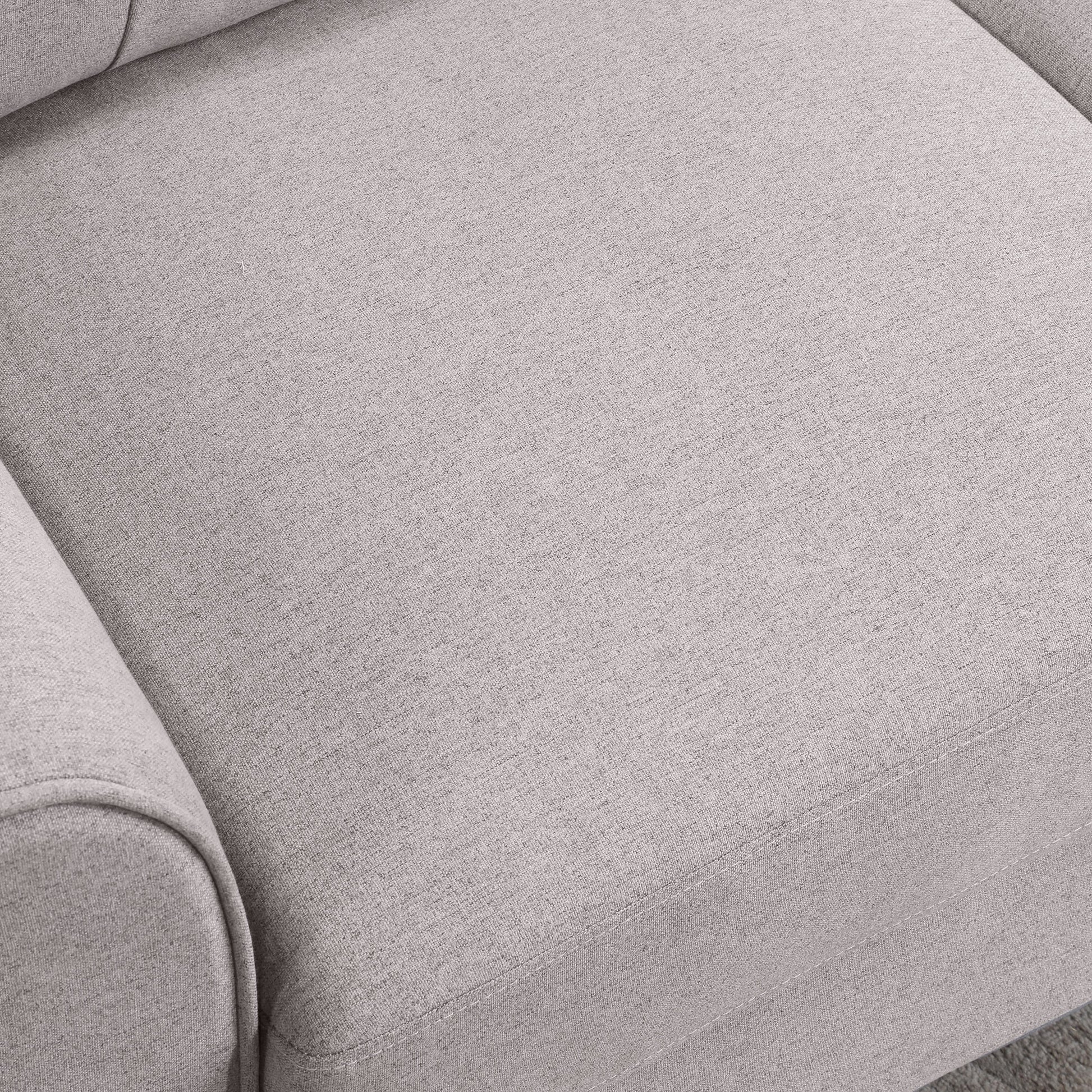 57.5" Modern Living Room Loveseat Linen Upholstered Couch Furniture For Home Or Office ,Light Grey, 2 Seat,Old Sku:Wf288518Aar Light Grey Foam Linen 2 Seat
