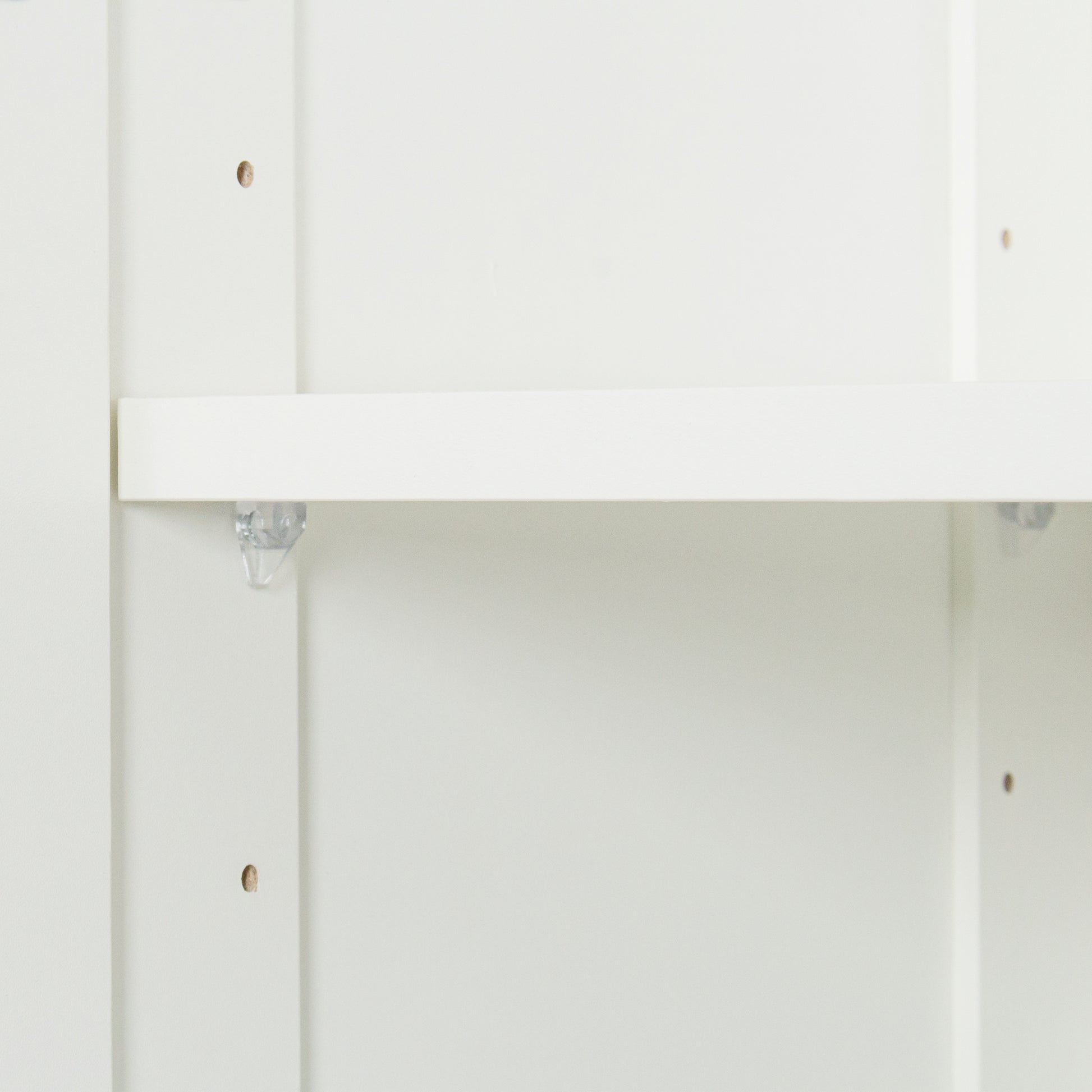 High Wardrobe And Kitchen Cabinet With 2 Doors And 3 Partitions To Separate 4 Storage Spaces,White White Mdf