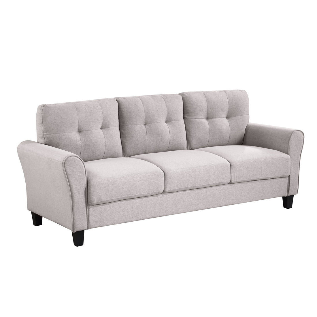 79.9" Modern Living Room Sofa Linen Upholstered Couch Furniture For Home Or Office ,Light Grey, 3 Seat,Old Sku:Wf288519Aar Light Grey Foam Linen 3 Seat