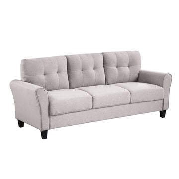79.9" Modern Living Room Sofa Linen Upholstered Couch Furniture For Home Or Office ,Light Grey, 3 Seat,Old Sku:Wf288519Aar Light Grey Foam Linen 3 Seat