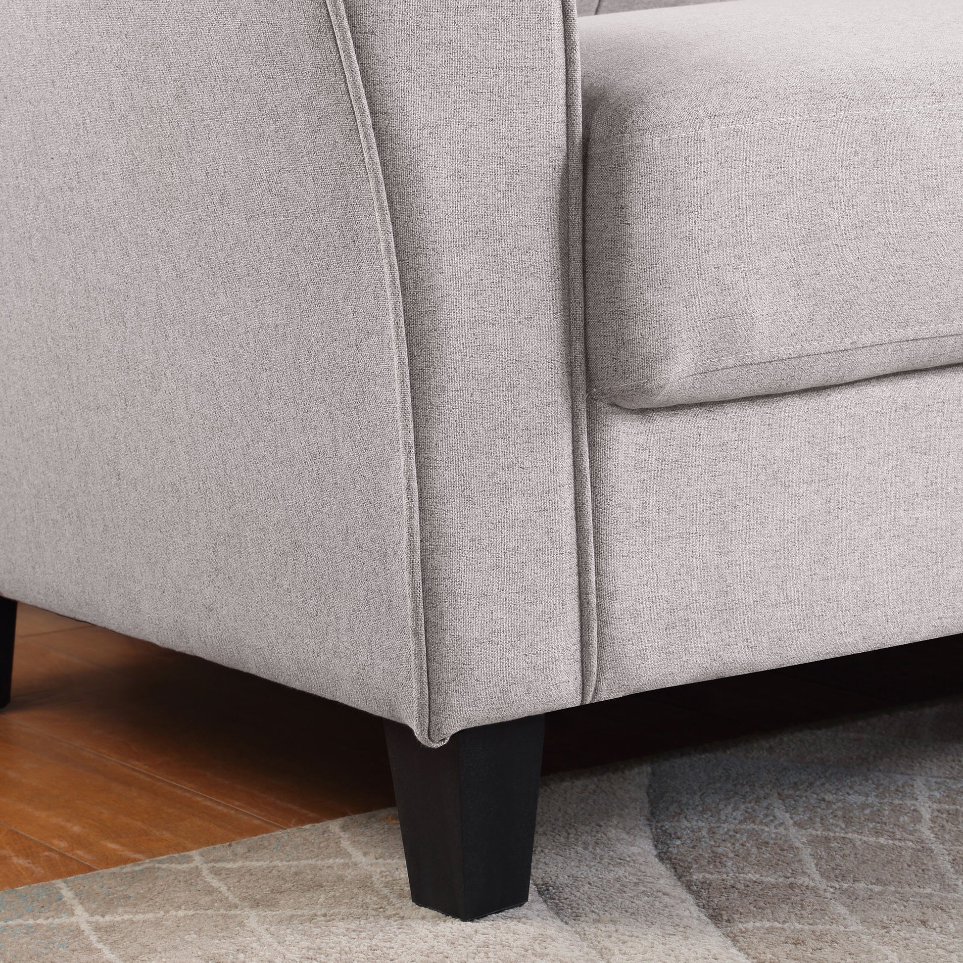 57.5" Modern Living Room Loveseat Linen Upholstered Couch Furniture For Home Or Office ,Light Grey, 2 Seat,Old Sku:Wf288518Aar Light Grey Foam Linen 2 Seat