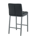 Cheap Modern Design High Counter Stool Metal Legs Kitchen Restaurant Black Pu Bar Chair Set Of 2 Black Pu Foam