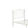 Twin Size Unique Flower Sturdy System Metal Bed Frame With Headboard And Footboard White Metal