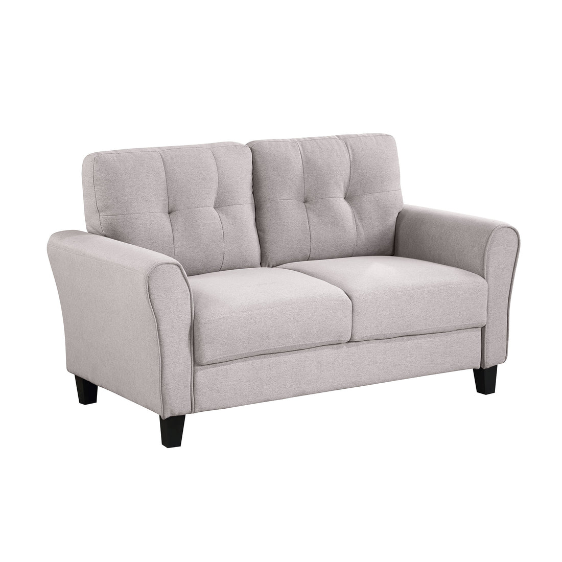 57.5" Modern Living Room Loveseat Linen Upholstered Couch Furniture For Home Or Office ,Light Grey, 2 Seat,Old Sku:Wf288518Aar Light Grey Foam Linen 2 Seat