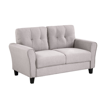 57.5" Modern Living Room Loveseat Linen Upholstered Couch Furniture For Home Or Office ,Light Grey, 2 Seat,Old Sku:Wf288518Aar Light Grey Foam Linen 2 Seat