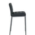 Cheap Modern Design High Counter Stool Metal Legs Kitchen Restaurant Black Pu Bar Chair Set Of 2 Black Pu Foam