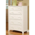Contemporary White 1Pc Chest Of Drawers Plywood Pine Veneer Bedroom Furniture White White Drawer 5 Drawers & Above Bedroom Classic,Contemporary Rubberwood White Plywood