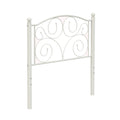 Twin Size Unique Flower Sturdy System Metal Bed Frame With Headboard And Footboard White Metal