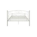 Full Size Unique Flower Sturdy System Metal Bed Frame With Headboard And Footboard White Metal