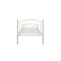 Twin Size Unique Flower Sturdy System Metal Bed Frame With Headboard And Footboard White Metal