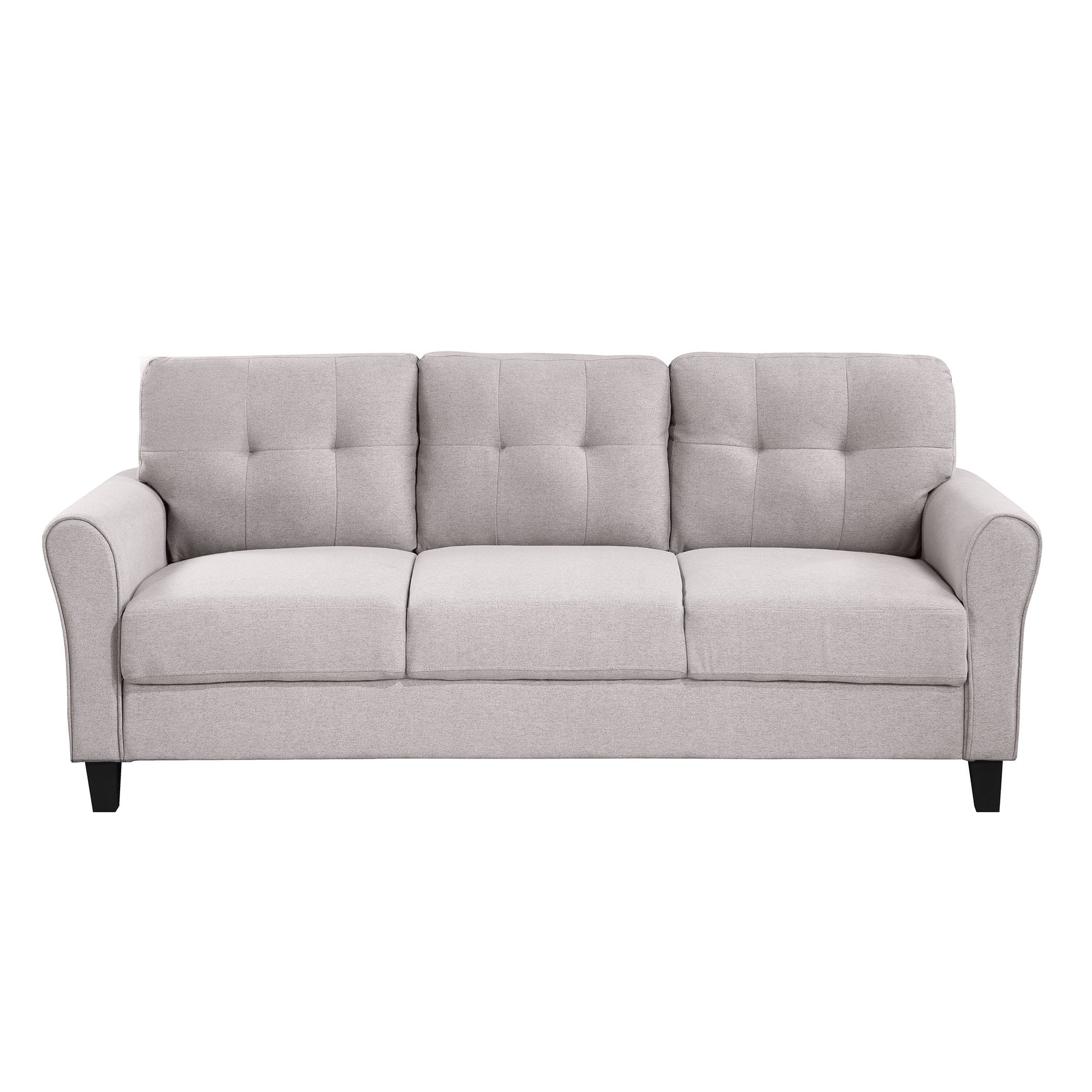 79.9" Modern Living Room Sofa Linen Upholstered Couch Furniture For Home Or Office ,Light Grey, 3 Seat,Old Sku:Wf288519Aar Light Grey Foam Linen 3 Seat