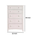 Contemporary White 1Pc Chest Of Drawers Plywood Pine Veneer Bedroom Furniture White White Drawer 5 Drawers & Above Bedroom Classic,Contemporary Rubberwood White Plywood