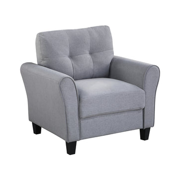 35" Modern Living Room Armchair Linen Upholstered Couch Furniture For Home Or Office ,Light Grey Blue, 1 Seat,Old Sku:Wf288517Aac Light Grey Blue Foam Linen 1 Seat