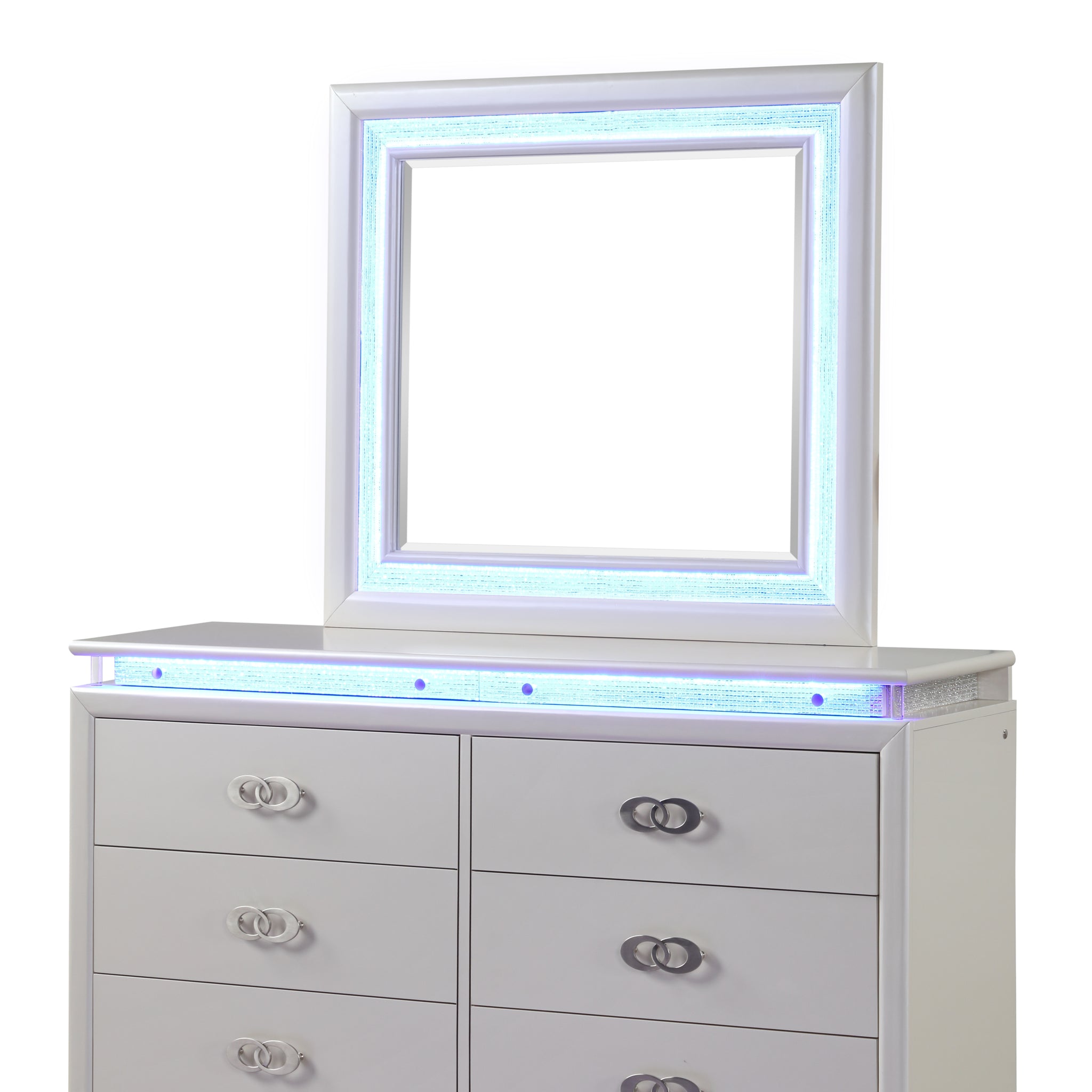 Passion Dresser Milky White White Solid Wood