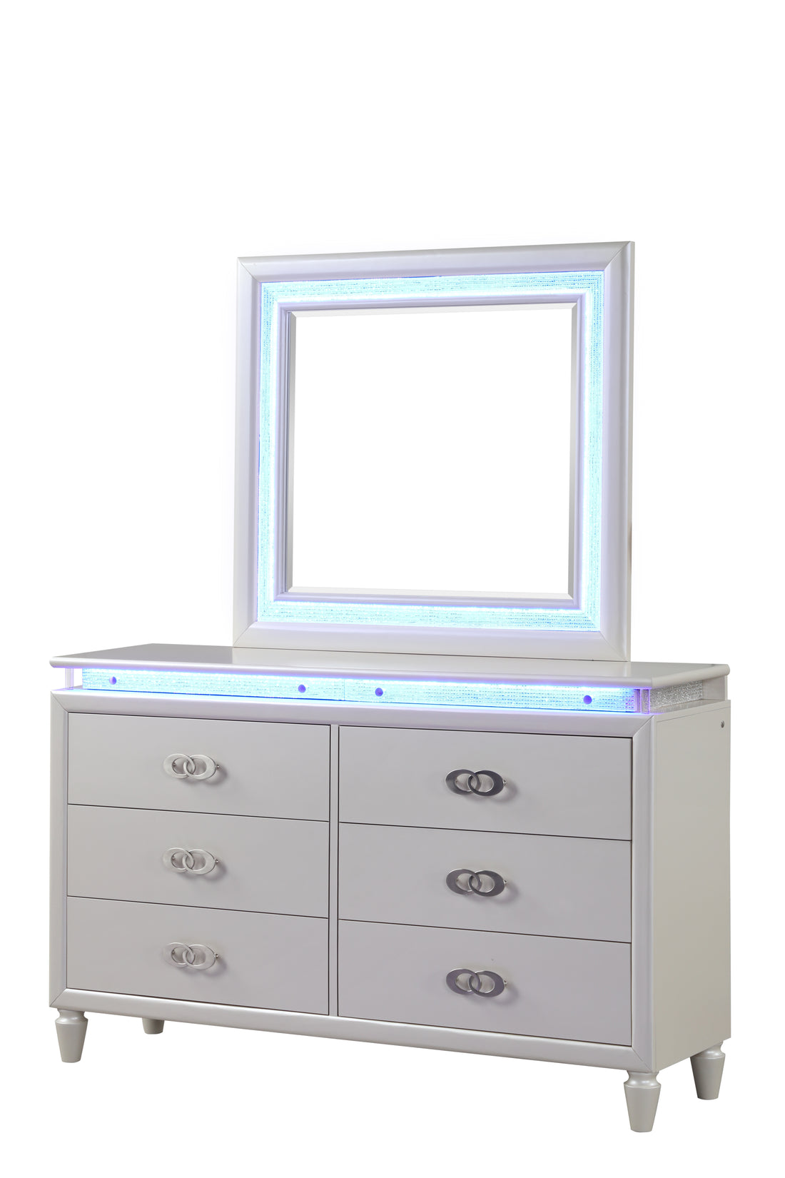 Passion Dresser Milky White White Solid Wood