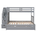 Twin Over Twin Full Bunk Bed With Twin Size Trundle Gray Old Sku :Lp000025Aae Gray Solid Wood