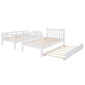 Twin Over Twin Full Bunk Bed With Twin Size Trundle White Old Sku :Lp000025Aak White Solid Wood