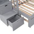 Twin Over Twin Full Bunk Bed With Twin Size Trundle Gray Old Sku :Lp000025Aae Gray Solid Wood