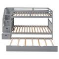 Twin Over Twin Full Bunk Bed With Twin Size Trundle Gray Old Sku :Lp000025Aae Gray Solid Wood