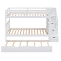 Twin Over Twin Full Bunk Bed With Twin Size Trundle White Old Sku :Lp000025Aak White Solid Wood