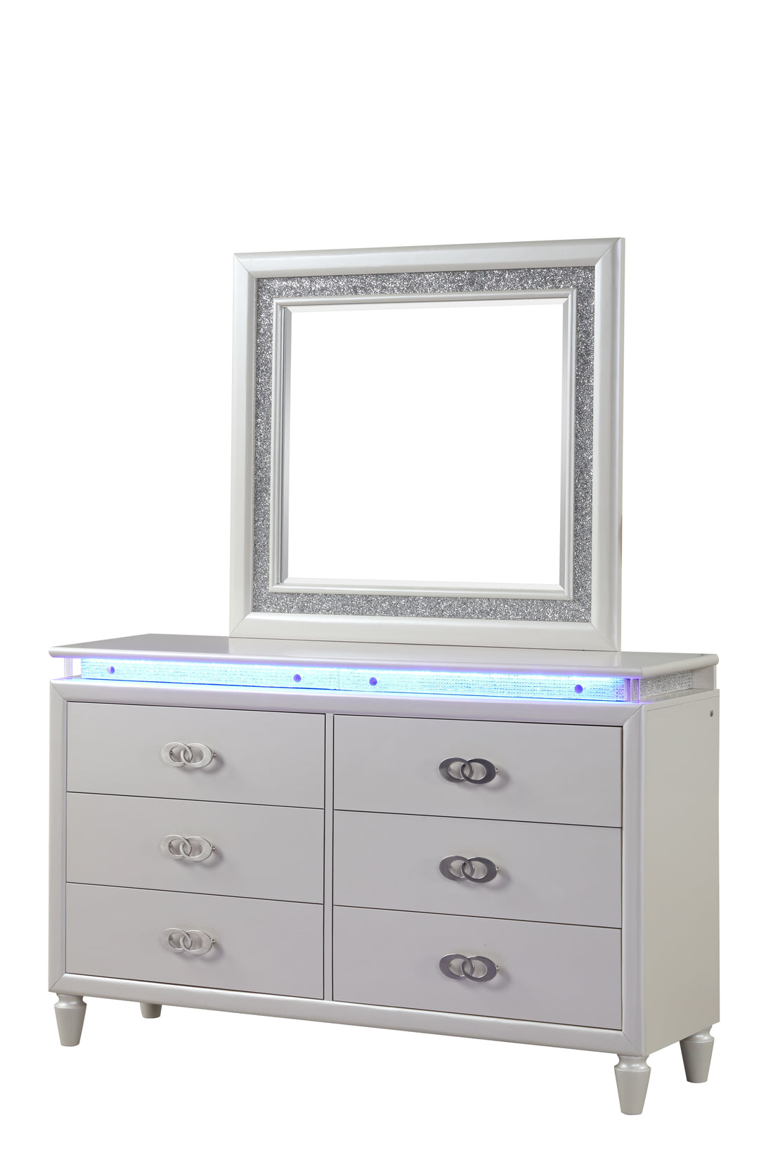 Passion Dresser Milky White White Solid Wood