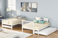 Twin Over Twin Full Bunk Bed With Twin Size Trundle White Old Sku :Lp000025Aak White Solid Wood