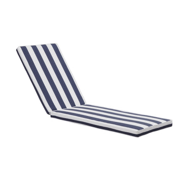 1Pcs Outdoor Lounge Chair Cushion Replacement Patio Funiture Seat Cushion Chaise Lounge Cushion Blue Striped Polyester