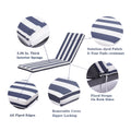 1Pcs Outdoor Lounge Chair Cushion Replacement Patio Funiture Seat Cushion Chaise Lounge Cushion Blue Striped Polyester