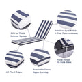 Outdoor Chaise Lounge Chair Set With Cushions, Five Position Adjustable Aluminum Recliner,All Weather For Patio,Beach,Yard, Pool Gray Blue White Stripes Aluminium