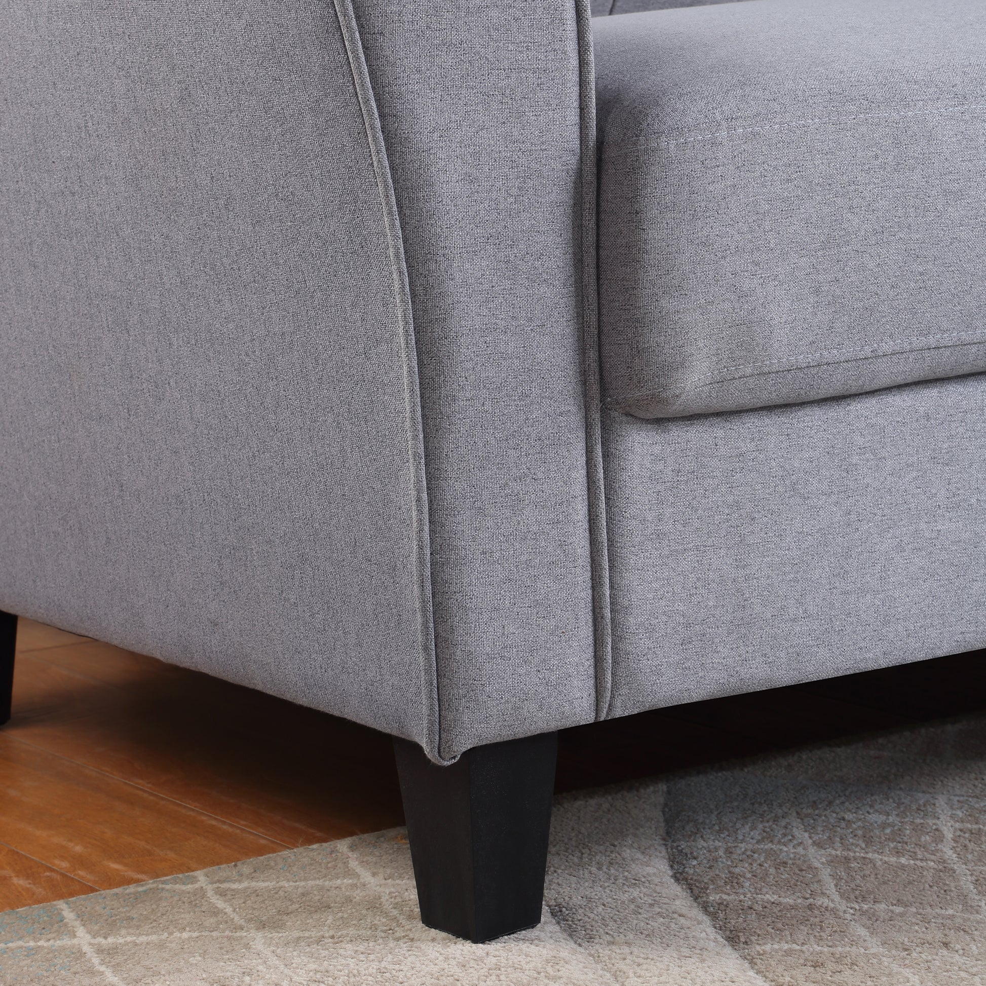 57.5" Modern Living Room Loveseat Linen Upholstered Couch Furniture For Home Or Office ,Light Grey Blue, 2 Seat,Old Sku:Wf288518Aac Light Grey Blue Foam Linen 2 Seat