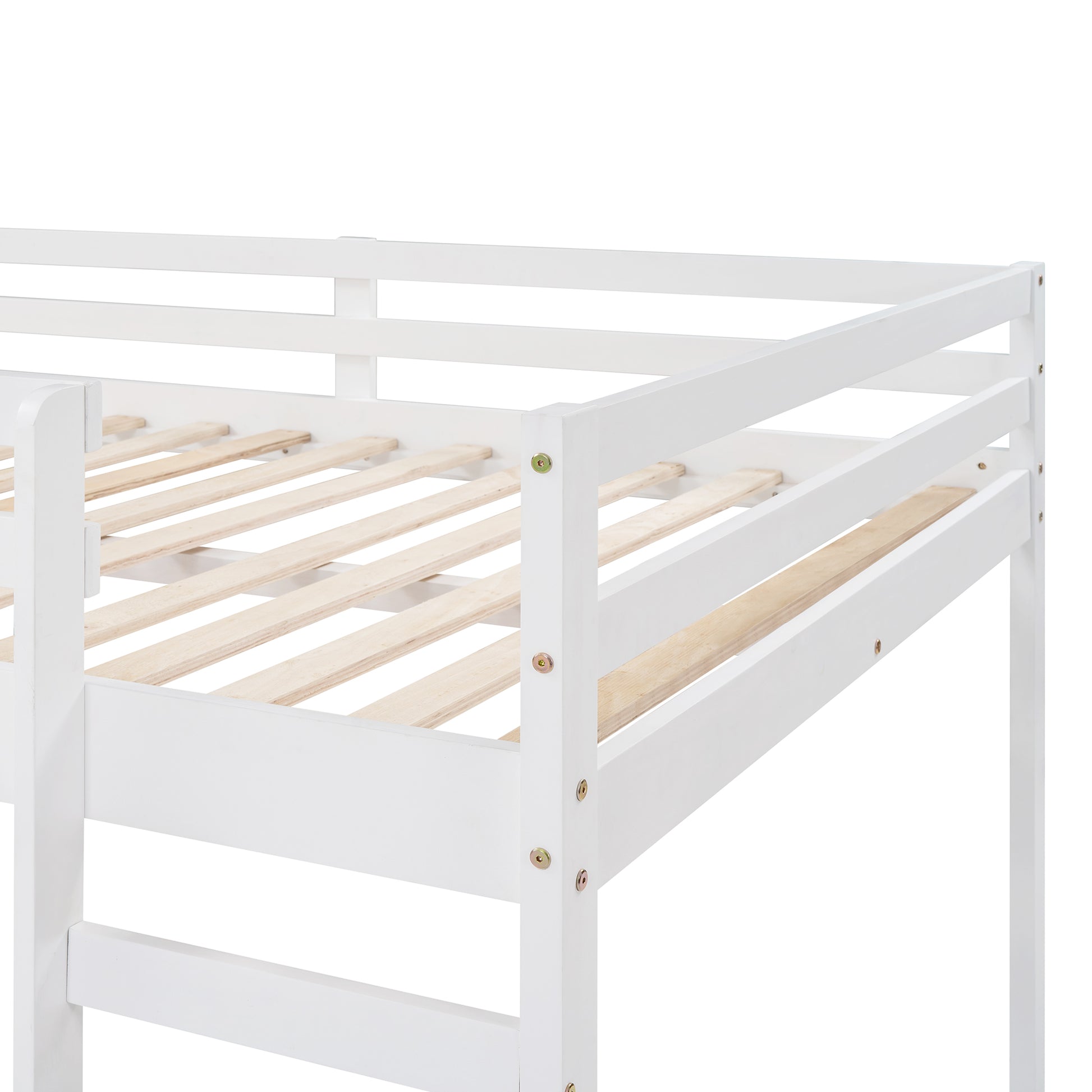 Loft Bed With Slide, Multifunctional Design, Full White Old Sku :Wf281157Aak White Solid Wood