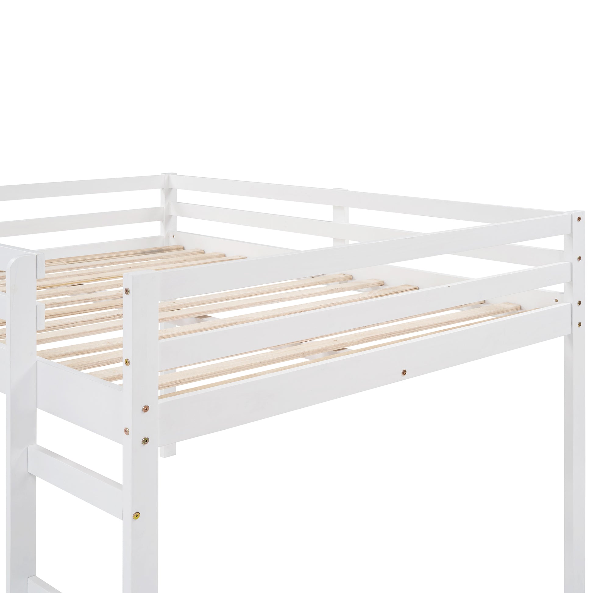 Loft Bed With Slide, Multifunctional Design, Full White Old Sku :Wf281157Aak White Solid Wood