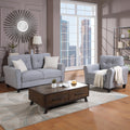 Modern Living Room Sofa Set Linen Upholstered Couch Furniture For Home Or Office ,Light Grey Blue, 1 2 Seat,Old Sku:Sg000365Aaa Light Grey Blue Foam Linen 3 Seat