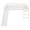 Loft Bed With Slide, Multifunctional Design, Full White Old Sku :Wf281157Aak White Solid Wood