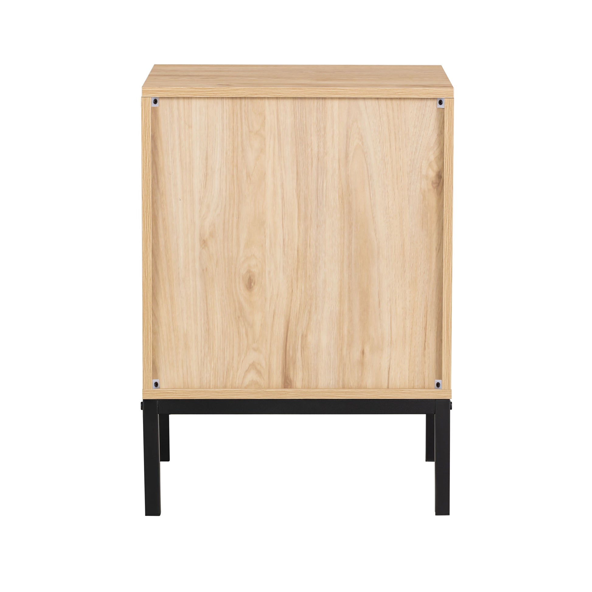 Byron C Rattan Twinset Beside Stand Nightsand Bedside Cabinet With Drawer 2Pcs Beige Yellow Mdf