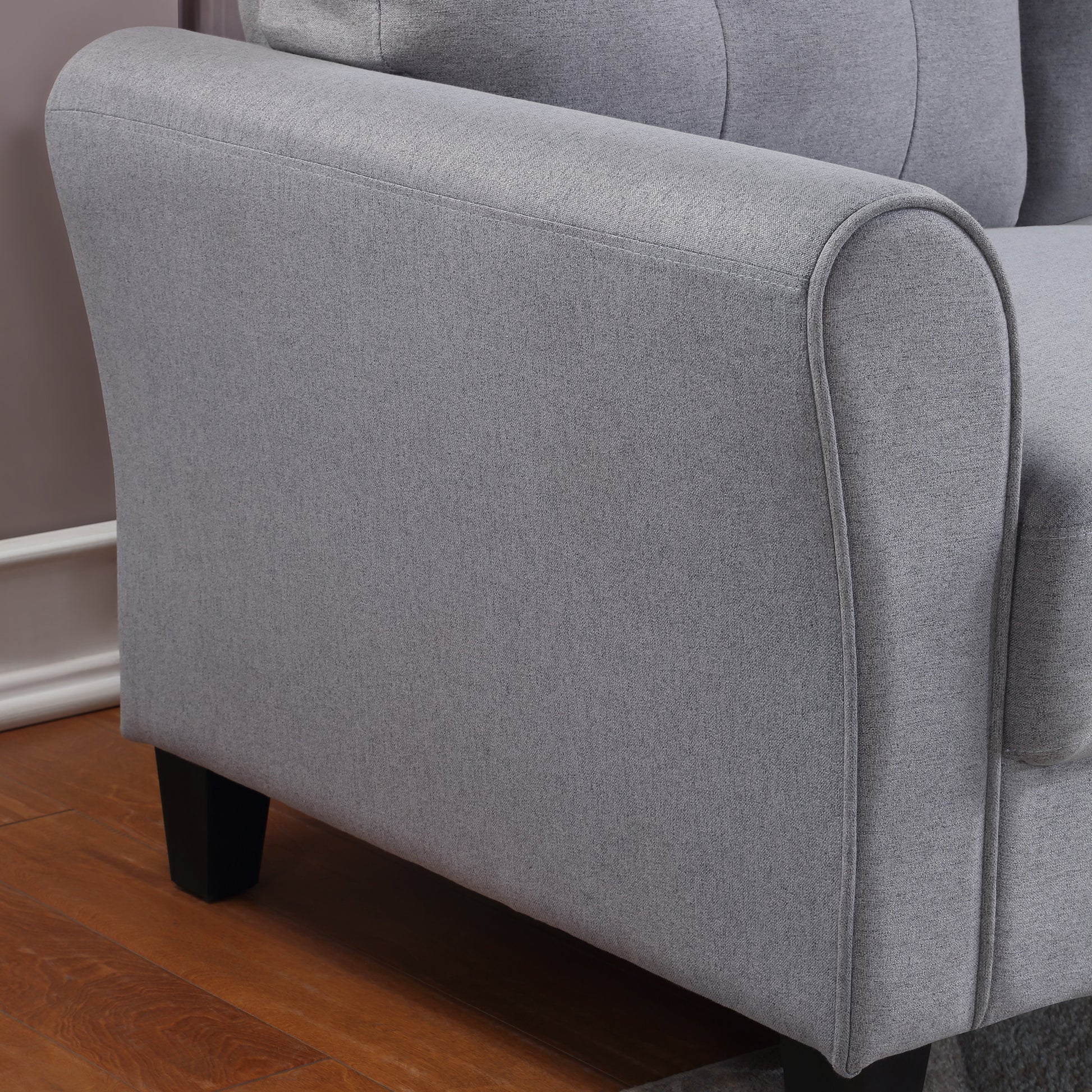 Modern Living Room Sofa Set Linen Upholstered Couch Furniture For Home Or Office ,Light Grey, 2 3 Seat,Old Sku:Sg000372Aaa Light Grey Blue Foam Linen 5 Seat