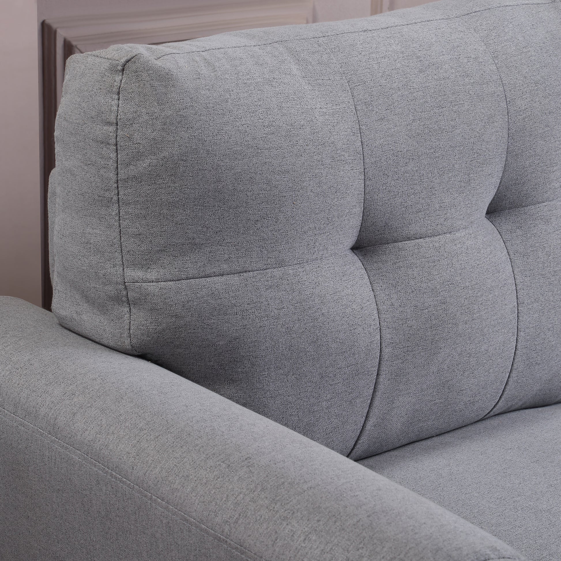 57.5" Modern Living Room Loveseat Linen Upholstered Couch Furniture For Home Or Office ,Light Grey Blue, 2 Seat,Old Sku:Wf288518Aac Light Grey Blue Foam Linen 2 Seat