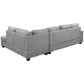 Orisfur. Reversible Sectional Sofa Space Saving With Storage Ottoman Rivet Ornament L Shape Couch For Large Space Dorm Apartment Light Grey Foam Linen 5 Seat