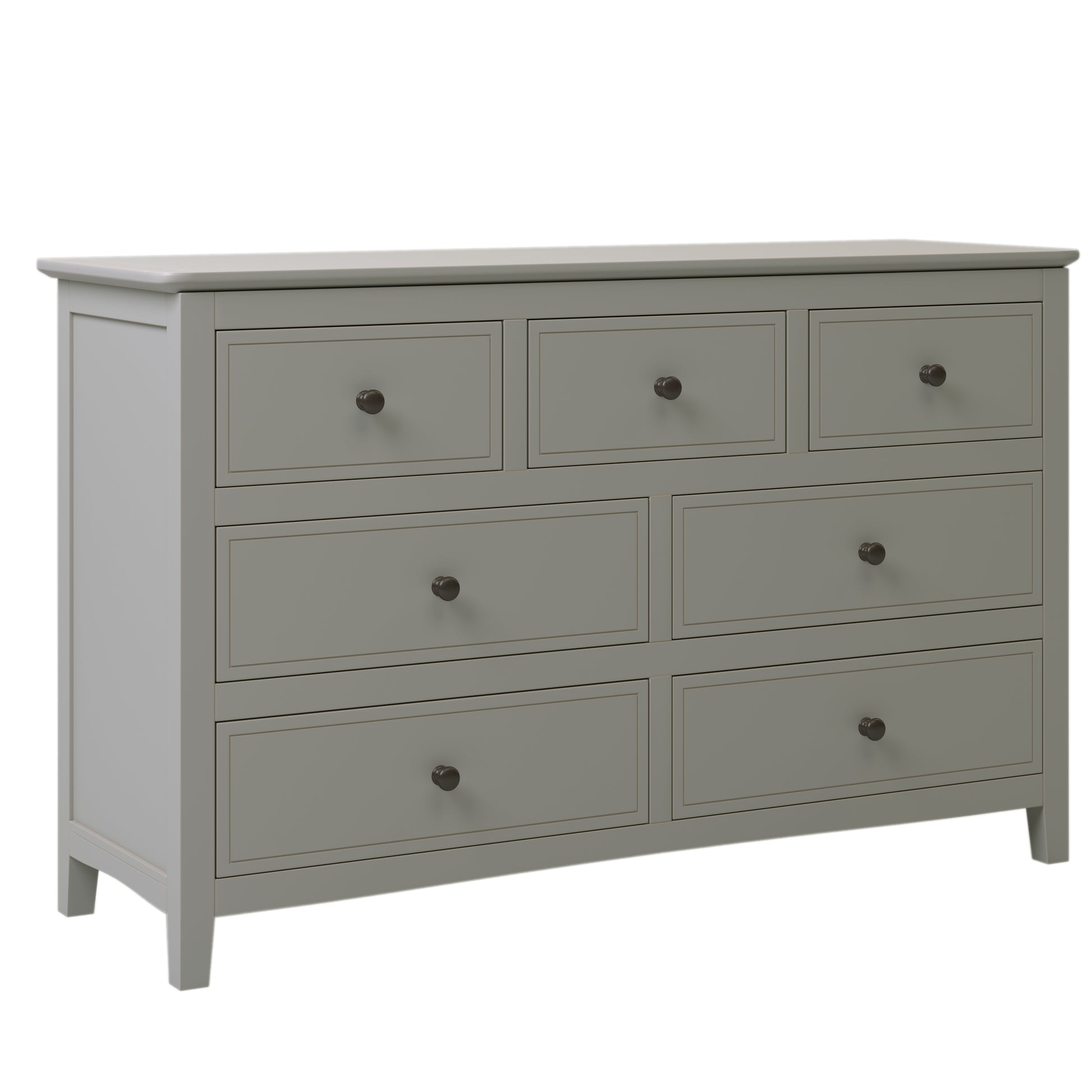 7 Drawers Solid Wood Dresser,Gray Old Sku:Wf283151Aag Gray Solid Wood