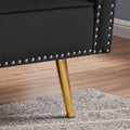 Black Velvet Tufted Sofa Couch With 2 Pillows And Trim Black Velvet Wood Tufted Back Foam Velvet 2 Seat
