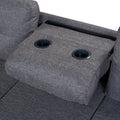 Orisfur. Reversible Sectional Sofa Space Saving With Storage Ottoman Rivet Ornament L Shape Couch For Large Space Dorm Apartment Gray Foam Linen 5 Seat