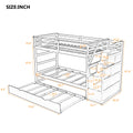 Twin Over Twin Bunk Bed With Twin Size Trundle And 3 Storage Stairs,Walnut Old Sku :Lp000064Aad Walnut Solid Wood