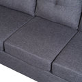 Orisfur. Reversible Sectional Sofa Space Saving With Storage Ottoman Rivet Ornament L Shape Couch For Large Space Dorm Apartment Gray Foam Linen 5 Seat