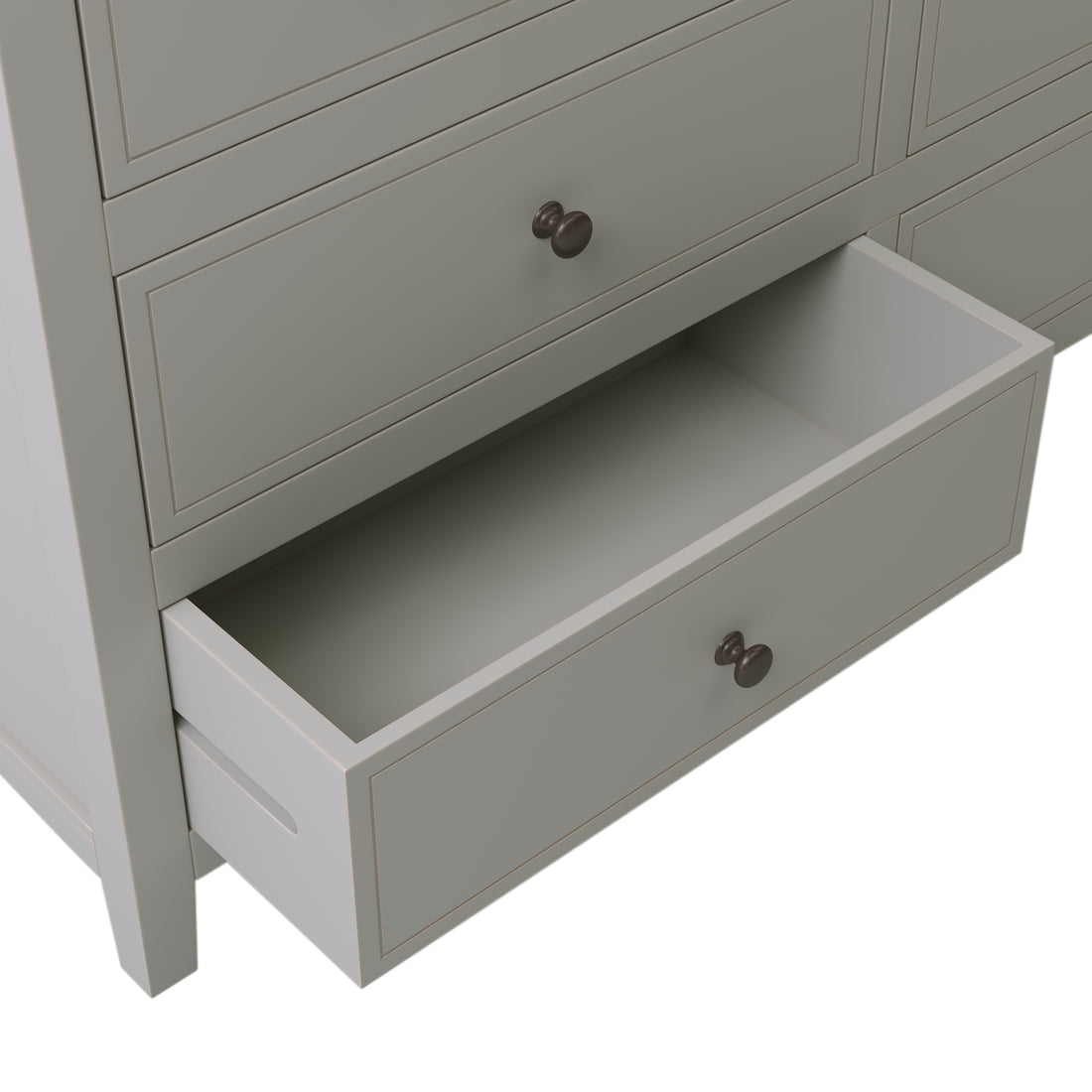 7 Drawers Solid Wood Dresser,Gray Old Sku:Wf283151Aag Gray Solid Wood